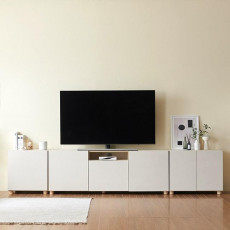 가구산책 오픈형 수납 거실장 원목발 세트 DN123